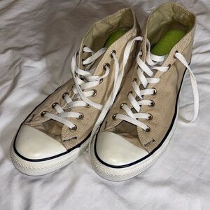 Vintage Converse All Star Men's Tan High-Top Sneakers